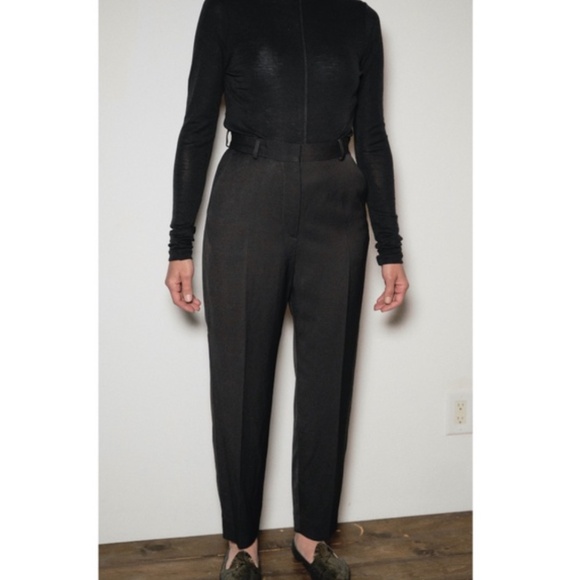 Toteme Tapered Suit Trouser NWT Linen Viscose- Black - Size 36 / M US - Picture 3 of 11